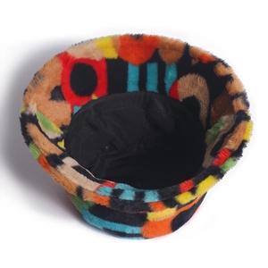 Của Phụ Nữ Đầy Màu Sắc Letter In Faux Fur Xô Hat Ấm Fuzzy Fluffy Mùa Đông Ấm Hơn Ngư Dân Cap - Product Image 6