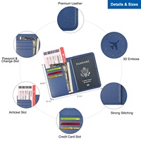 Porte-passeport en cuir PU pour les voyages en famille avec un organiseur de documents fin et une fermeture éclair sécurisée