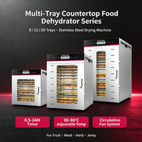Kastvoedseldehydrator 20-lagen voedseldroogmachine 2000W vermogen digitale timer voor het produceren van vleesjerky en huisdierensnoepjes