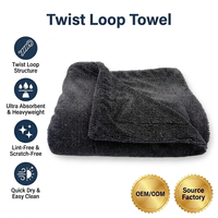 Serviette de séchage de voiture Tavelya 1200GSM en microfibre torsadée sans bords, sans peluches, anti-rayures, super absorbante et à séchage rapide