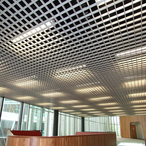 Pannello per Controsoffitto in Alluminio Ignifugo per Ristoranti, Rivestito in Film, Griglia Metallica Perforata Raul/Nera, Moderno Controsoffitto a Celle Aperte - Product Image 3