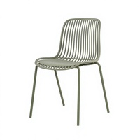 Chaise de salle à manger élégante en plastique PP, empilable et peu encombrante, avec dossier côtelé, idéale pour bistrot, café, intérieur, extérieur et jardin