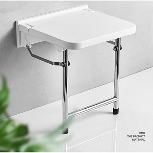 Tomato <b>Folding</b> Bathroom <b>Stool</b> 410x365x475mm Stainless Steel Wall Mounted Shower Bench For Elderly And Pregnant - Product Image 1