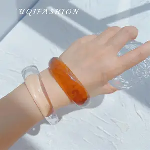 YN1321 2021 новый дизайн прозрачный акриловый браслет для женщин Корейский каучуковый Браслет-манжета ювелирные изделия