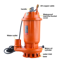 WQAS15-15-1.1 2 pouces 1.5hp pompe à eaux usées à usage intensif pompes à eau de drainage submersibles avec pompe à eaux usées municipale de coupe