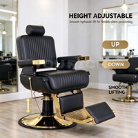 Chaise de barbier classique de style nouveau, design minimaliste, chaise de salon en acier inoxydable, pivotante, réglable, confortable, chaise de toilettage