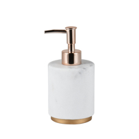 Finition mate 4 pièces ensemble d'accessoires de bain en résine durable Design en marbre blanc avec décoration en or rose