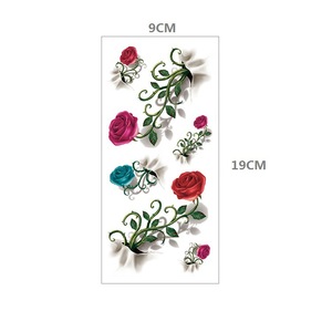 Adesivi per Tatuaggi Temporanei 3D a Forma <span class=keywords><strong>di</strong></span> Fiore e Farfalla, Impermeabili, Colorati CMYK, Facili da Applicare e Rimuovere - Product Image 6