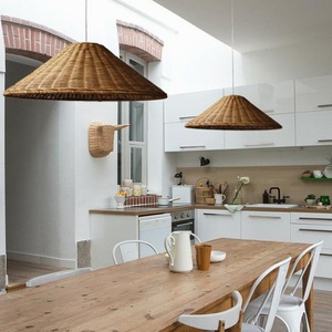 โคมไฟหวายทรงกลม E27 หลอดไฟ LED สำหรับห้องรับประทานอาหารสไตล์จีนเซน วาบิซาบิ โคมไฟบ้าน - Product Image 1