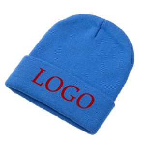 Custom Promotional Embroidery 60 Colors Winter Blank Plain Knitted Cap Beanie <b>Hats</b> With Logo - Product Image 3