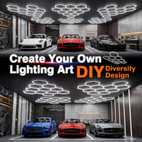 Plafonnier LED hexagonal pour garage, design nid d'abeille, 3 températures de couleur sélectionnables (6500K, 5000K, 3500K), conception modulaire DIY pour le detailing automobile