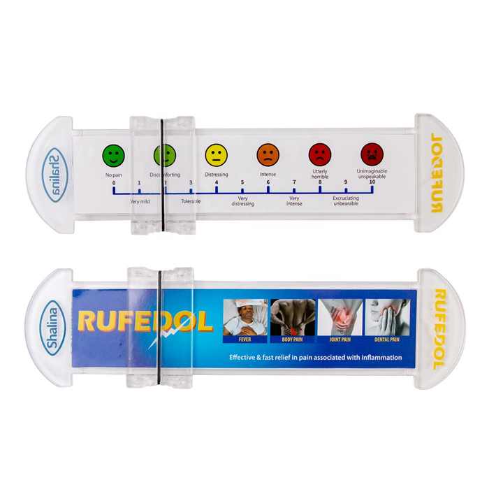 Custom Printed Plastic Medical Pain Scale Ruler - Portable