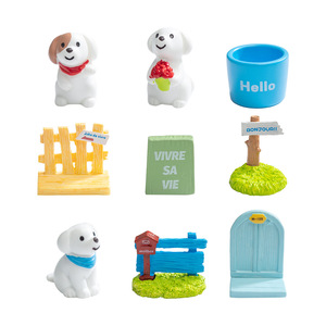 Graziose <span class=keywords><strong>Mini</strong></span> Statuette di Cani in Resina, Ornamenti di Cuccioli in Miniatura per Giardini delle Fate, Case delle Bambole, Decorazioni per la Casa e Artigianato - Product Image 2