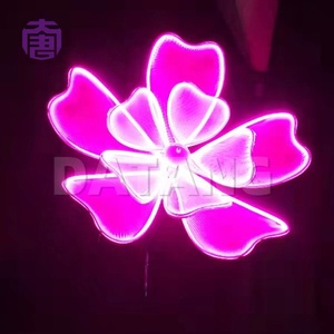 Decoración Luminosa LED 2D con Motivo Floral Navideño para Centros Comerciales y Proyectos de Iluminación Festiva - Product Image 3