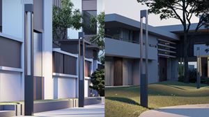 Modern Outdoor Garden <b>Light</b> Post LED Metal Pole Glass <b>Shade</b> 2700K Soft Warm <b>White</b> IP66 Weatherproof Motion Sensor Solar Powered - Product Image 6