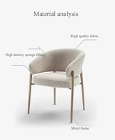 Chaise de salle à manger en velours d'agneau simple et moderne italienne avec dossier design, chaise de loisirs pour restaurant décontracté