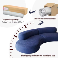 JJY-014 Gebogenes Mondsofa Einfaches Wohnzimmer Mehrsitzer-Kombination Lammfell-Sofa Vakuum-Kompressionssofa