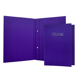Fournisseur professionnel de menus en cuir violets, menus de boissons avec reliure à vis, couverture de menu de restaurant - Product Image 1