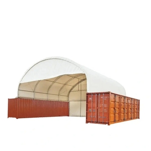 Abri de conteneur maritime <span class=keywords><strong>en</strong></span> acier 40x40 avec double treillis, tente dôme pour conteneur de 40 pieds avec paroi arrière - Product Image 3