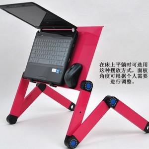 โต๊ะวางแล็ปท็อปแบบพับได้พร้อมแผ่นรองเมาส์ปรับระดับความสูงได้สำหรับใช้บนเตียงหรือโต๊ะ รุ่น 802 สีดำ - Product Image 4