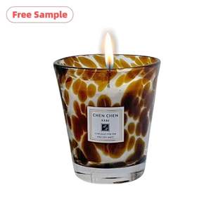 Vela de aromaterapia de cera de soja de vidrio, Decoración Retro perfumada para dormitorio, té verde - Product Image 1