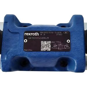 Vanne directionnelle hydraulique à solénoïde Rexroth R901278768 4WE10G5X/EG24N9K4/M NG10 DC24V avec bouton manuel dissimulé et joints NBR - Product Image 6