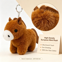 Porte-clés en peluche cheval en fausse fourrure douce, breloque mignonne pour sac, prix de jeu d'arcade, vente directe, livraison rapide, achetez maintenant