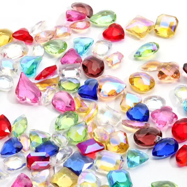 Many styles and colors Transparent bottom Crystal glass rhinestones Nail decoration