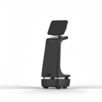 Robot de service commercial IA avec reconnaissance faciale, écran tactile 18,5 pouces, caméra 13MP, recharge automatique, autonomie de 8h, guide touristique, publicité
