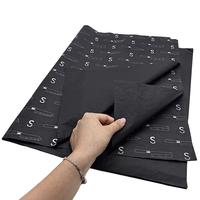 Papier de soie noir écologique personnalisé entièrement imprimé, papier de soie noir doux pour emballage