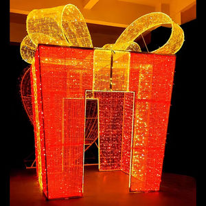 Decorazione Natalizia Personalizzata per Esterni, Scatola Regalo 3D Navidad con Luci LED Illuminate, Decorazione per Parchi, Giardini e Piazze, Festività Natalizia - Product Image 1