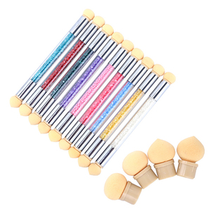 Pinceau éponge à ongles ombré 4 en 1 avec manche rose, stylo d'impression en silicone pour dégradé de gel, nail art, manucure - Product Image 3