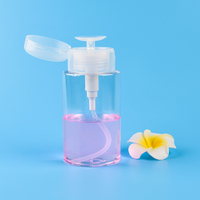 Bouteille vide transparente en PET/PP de 120 ml, 150 ml, 200 ml, 290 ml pour dissolvant de vernis à ongles ou démaquillant, avec bouchon à pression