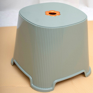 Hengfeng <b>Plastic</b> Bathroom <b>Stool</b> 275x275x235mm Modern Design For Home Use Light Green Smoky Gray Khaki Yellow - Product Image 4