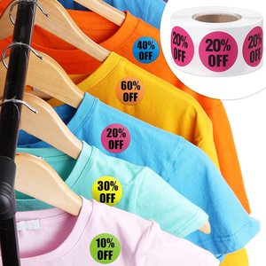 500 pièces rouleau 1 pouce autocollants de prix réduit pour l'étiquetage des stocks de détail étiquettes de réduction promotionnelles adhésives pour les prix de détail - Product Image 5