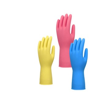 Guantes de limpieza de caucho natural Xingyu, gruesos, impermeables, flocados, para lavar platos, uso en la cocina, colores dulces - Product Image 1