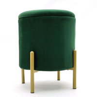 Tabouret de table en velours doré rond, mobilier de salon, chaise en métal