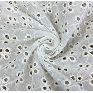 Full-Length, Openwork Cotton Embroidered Fabric, Multiple Holes, Women's Shirt/Top Embroidered Material embroidery