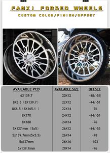 Jantes <span class=keywords><strong>de</strong></span> camion FANXI 22x12 22x14 24x12 24x14 26x16 avec capuchons flottants personnalisés, forgées, 4x4 tout-terrain, 8x170 8x180 8x6.5 6x5.5, polies - Product Image 5