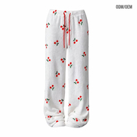 Pantalon droit décontracté en molleton avec cordon de serrage pour femme, collection automne/hiver, style transfrontalier, ODM OEM