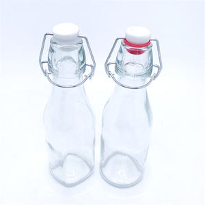 Botellas de vidrio cuadradas transparentes de 250ml y 1000ml con tapón abatible para <span class=keywords><strong>cerveza</strong></span> fría, alimentos enlatados, almacenamiento de líquidos, uso de salsa - Product Image 2