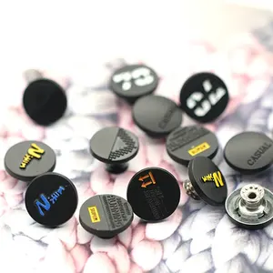 Guanlong brand wholesale Black is simple no logo jeans rivets buttons