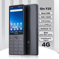 Smartphone QinF25 axé sur la confidentialité, sans caméra, Android 14, double SIM, Google Play et grande mémoire avec contrôle tactile/boutons