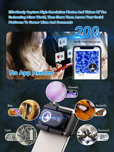 Objectif de <span class=keywords><strong>microscope</strong></span> de téléphone APEXEL 200X <span class=keywords><strong>Nano</strong></span> Zoom pour Android/iPhone avec lumière UV LED/Clip universel CPL - Product Image 3