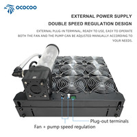 Radiateur de refroidissement liquide externe ultra-silencieux OCOCOO à 9 ventilateurs, double régulation de vitesse, 12V DC pour système de refroidissement extrême DIY PC