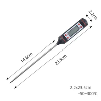 Termometer makanan Digital baca instan presisi tinggi, pemeriksaan baja tahan karat 30CM untuk memasak, memanggang, BBQ, daging, dapur rumah