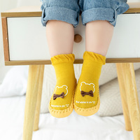 Chaussons-chaussettes antidérapants pour bébé, mignons, en coton à semelle souple, pour filles, motif dessin animé, pour tout-petits