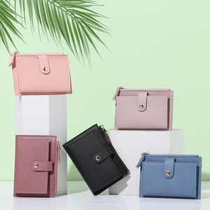 Хит продаж: мужской кошелек-портмоне из искусственной кожи с несколькими отделениями для карт, портативная <span class=keywords><strong>карманная</strong></span> сумка, винтажный короткий кошелек для карт, унисекс, тонкий кошелек на молнии - Product Image 1