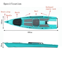 RITO-Kayak de pêche à moteur pour une personne avec siège de luxe, vente en gros pour sports nautiques