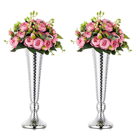 Grandes tables en métal doré décoration porte-fleurs décoration de mariage Vases trompettes pour centres de table de mariage